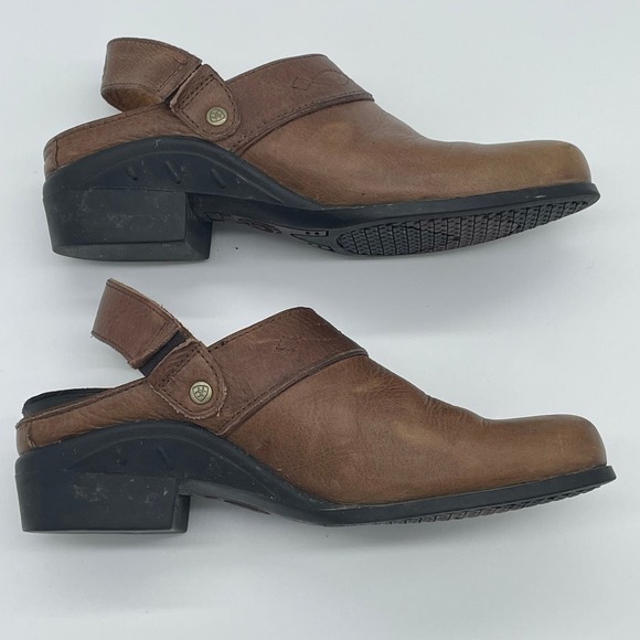Ariat Women's Brown Leather Slip-On Back-Strap Comfort Clogs  #10023106 - Size 6 - Picture 12 of 14